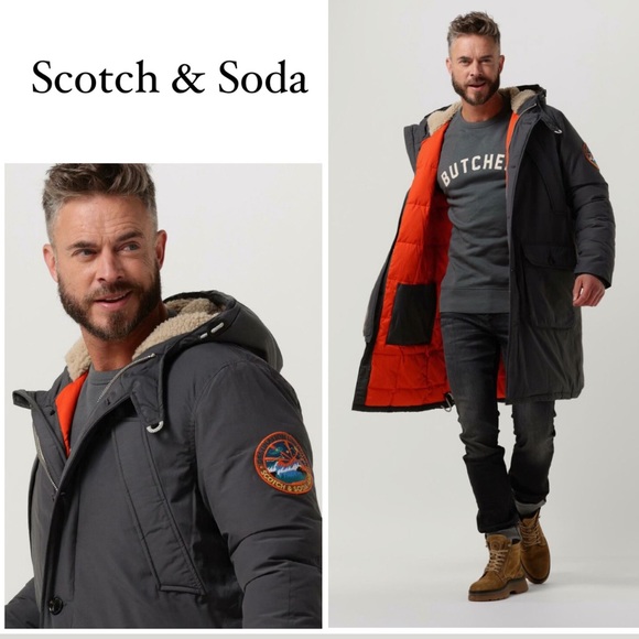 Scotch & Soda ~ Heavy Weight Padded Parka in Red - Picture 1 of 14